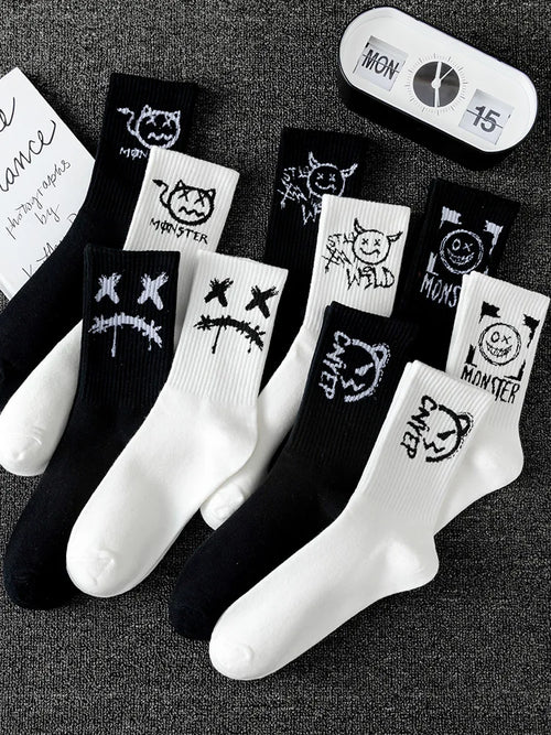 10 pairs of men's sports socks, casual, breathable, and versatile.