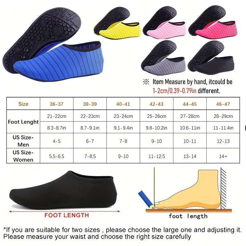 1 Pair Water Shoes Women Barefoot Socks Anti-Slip Quick-Dry Men Beach