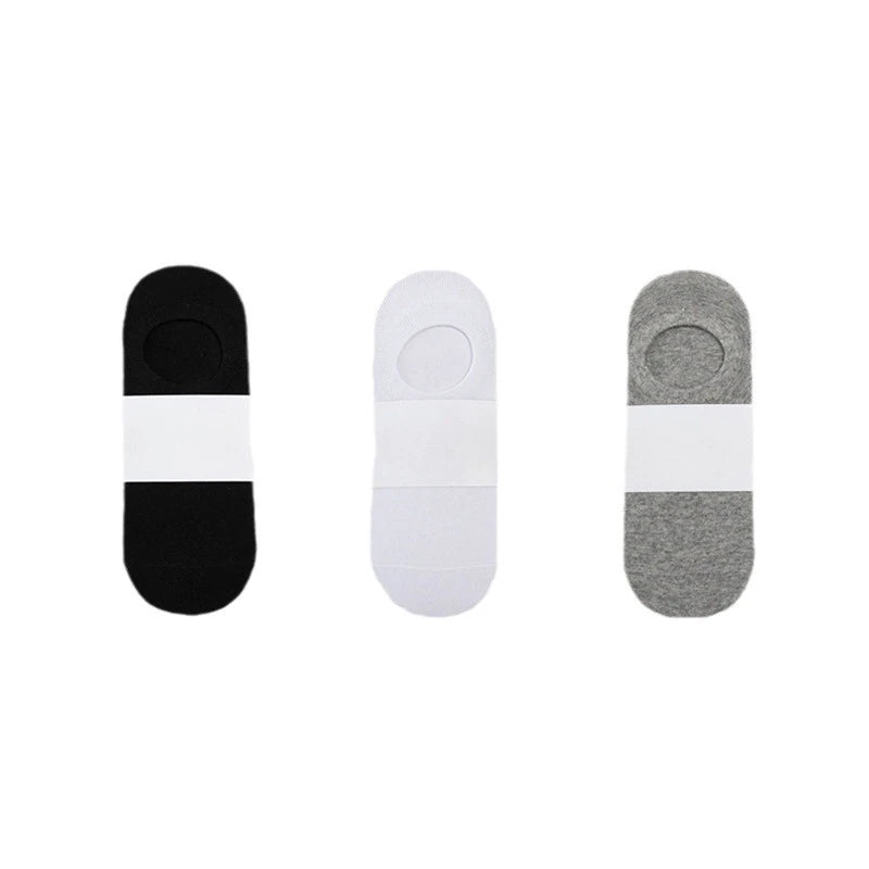2/3/5Pair Fashion Happy Boat Socks Non-slip Silicone Invisible Cotton