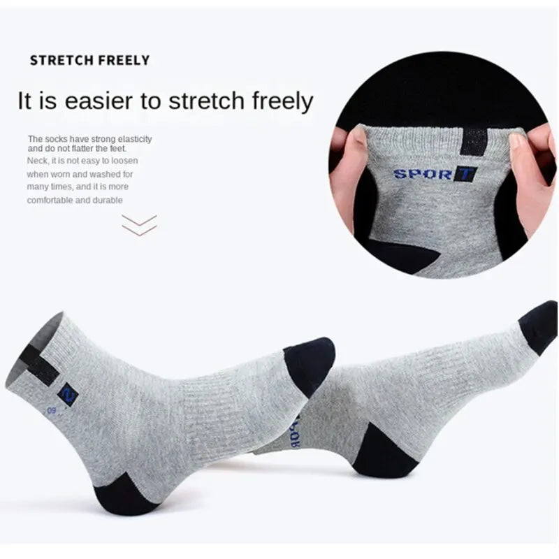 5Pairs/Lot Men's Socks Mid-tube Socks Absorb Sweat Running