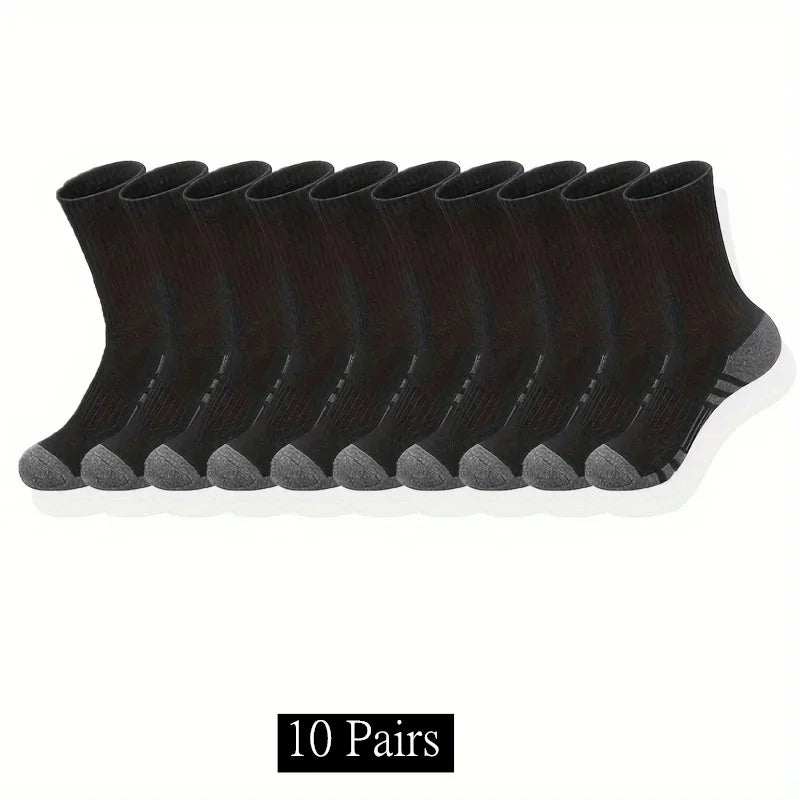 10/20/30 Pairs Men's Classic Crew Socks Unisex Sports Socks for Men