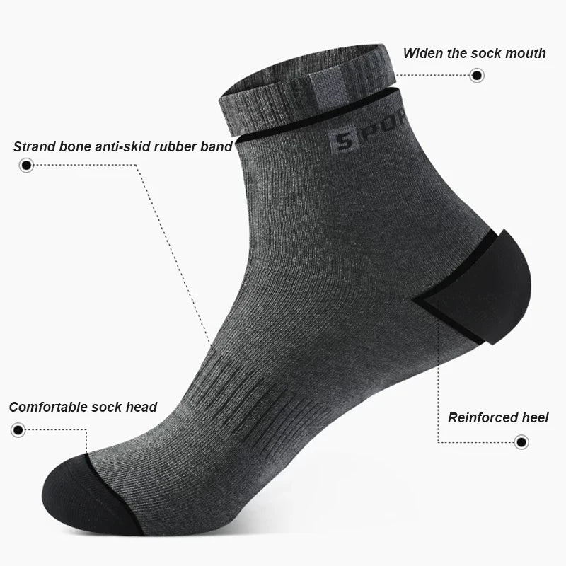 5 Pairs Cotton Sock for Men Sport Breathable Soft Letter Fashion