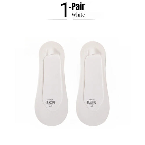 1/5 Pairs Women's No Show Socks, Ice Silk Invisible Anti-Slip