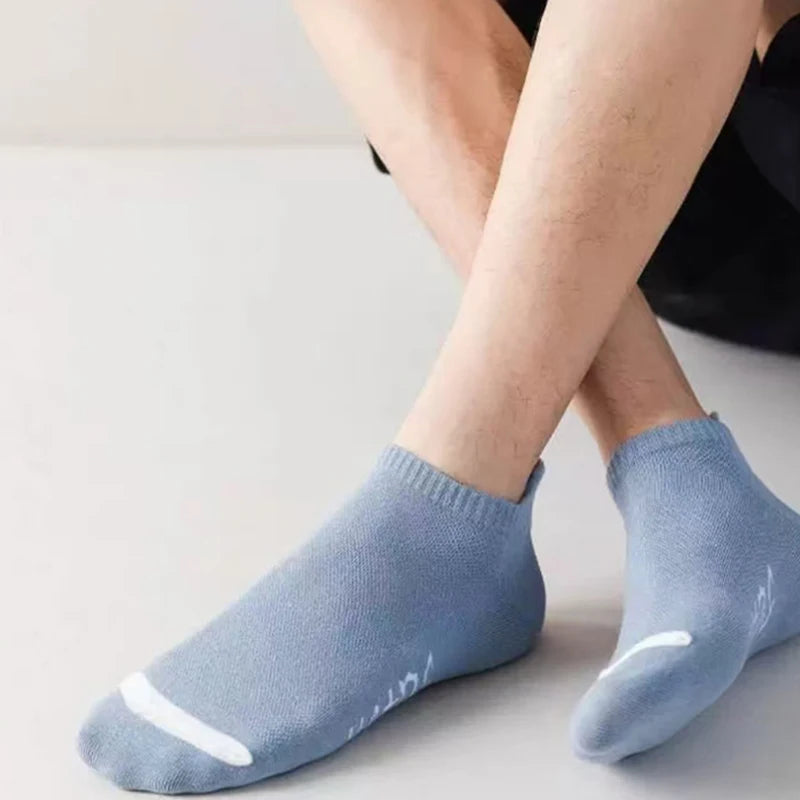 5 Pairs Men Bright Colored Ankle Socks Breathability Fashionable