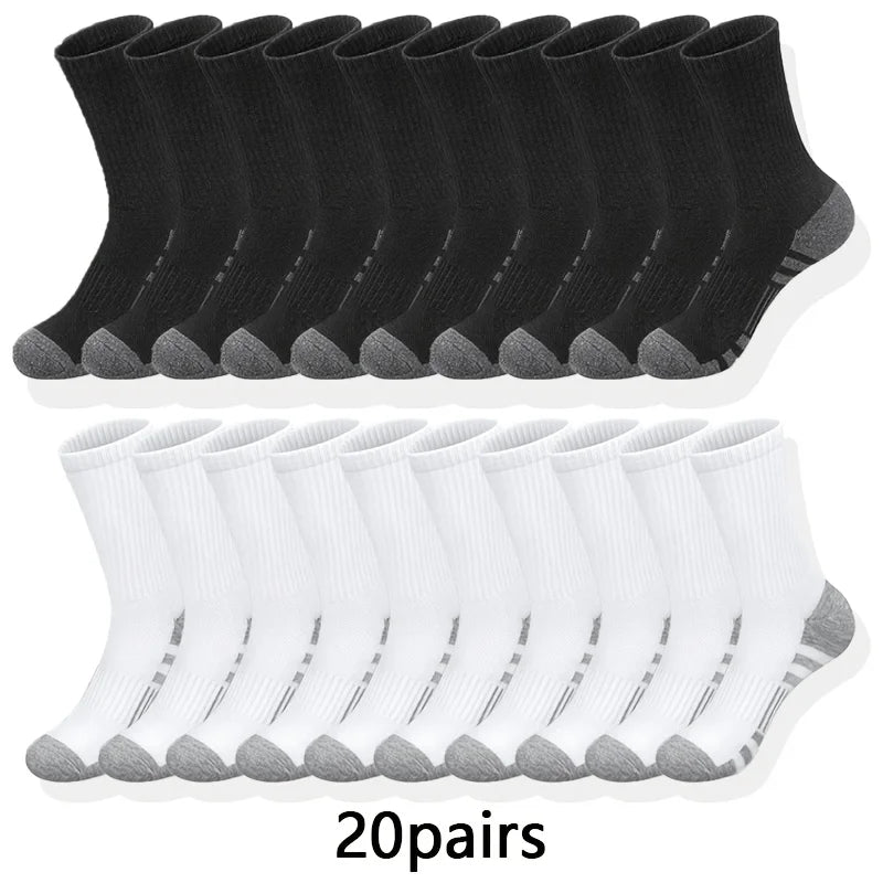 10/20/30 Pairs Ultra Soft Breathable Men Classic Crew Socks Comfy