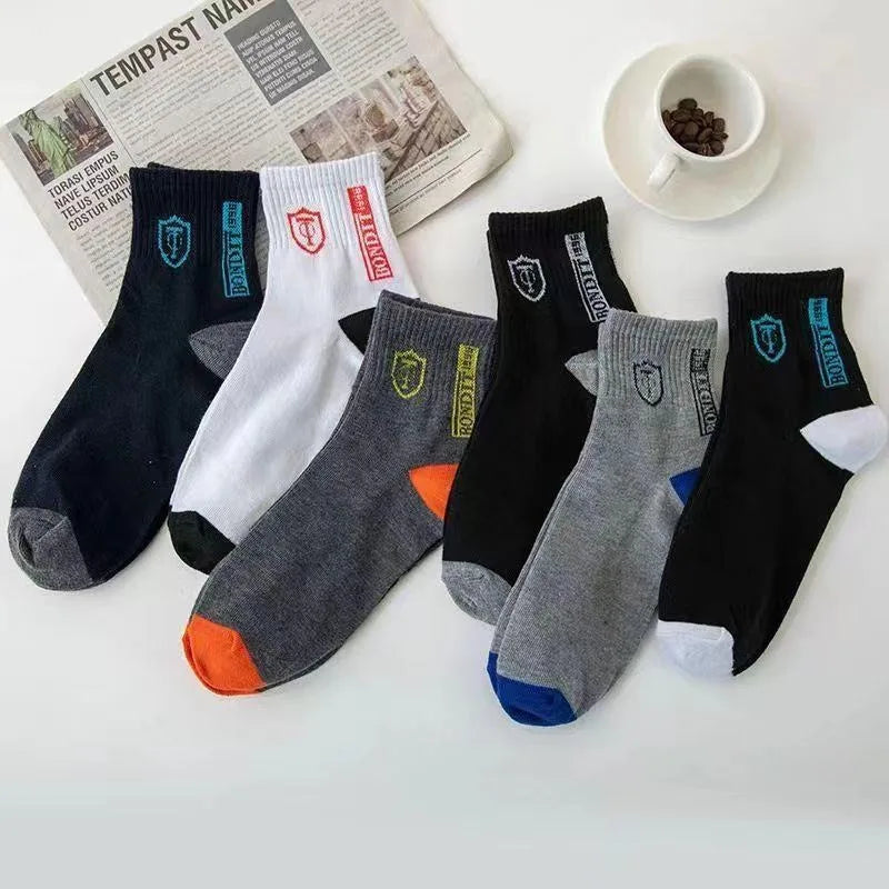 10 pairs Breathable Men's Basketball Crew Socks for Spring and Fall