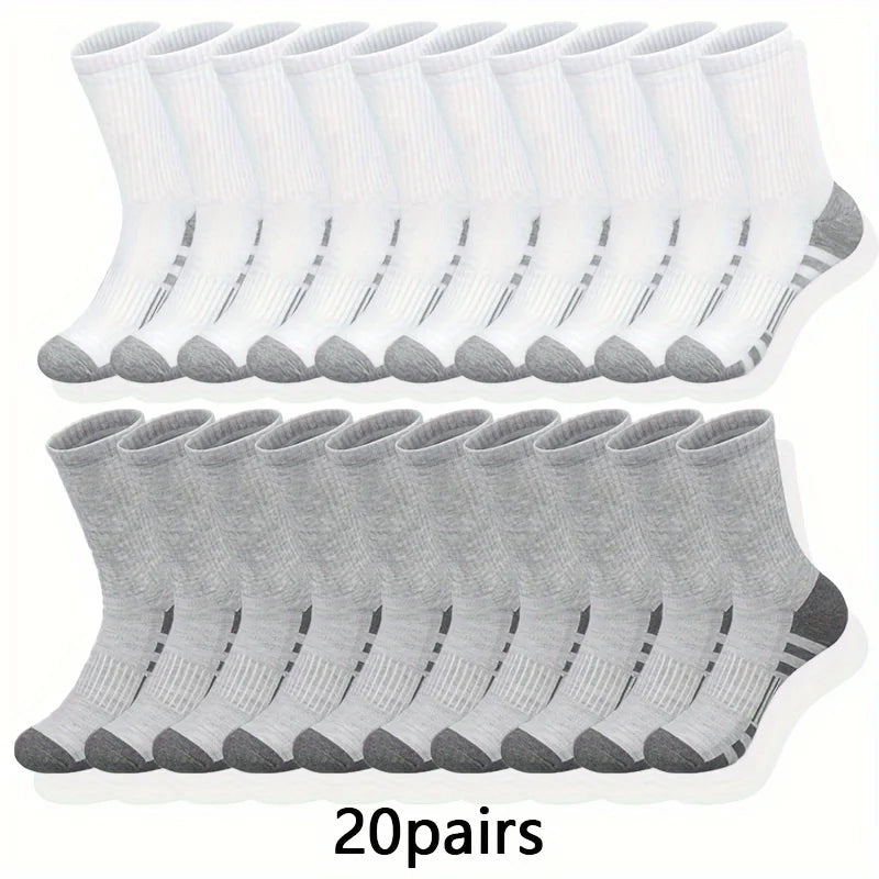 10/20/30 Pairs Ultra Soft Breathable Men Classic Crew Socks Comfy