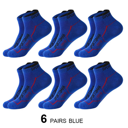6 Pairs Socks Men's Short Socks Sweat Absorbent and Odorous Basketball