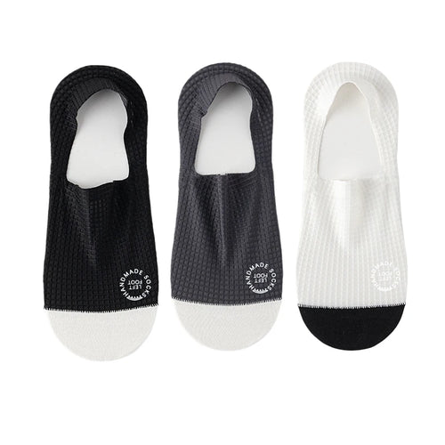 3Pairs Men's Invisible Socks Thin Breathable Comfortable High Quality