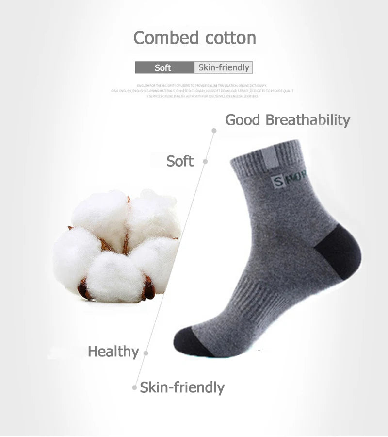 5 Pairs Cotton Sock for Men Sport Breathable Soft Letter Fashion