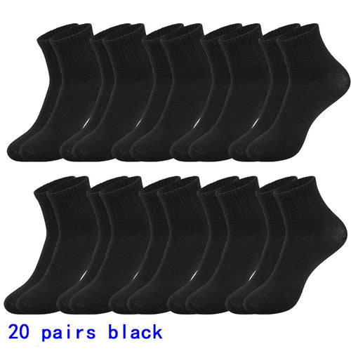 4/5/8/10/20 Pairs of MEN'S AND WOMEN'S Black Cotton Business Mid