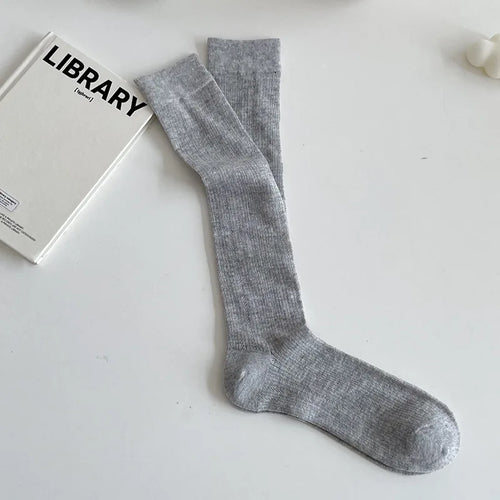 Balletcore Calf Socks Women's Mid-calf Socks White Black Scrunched