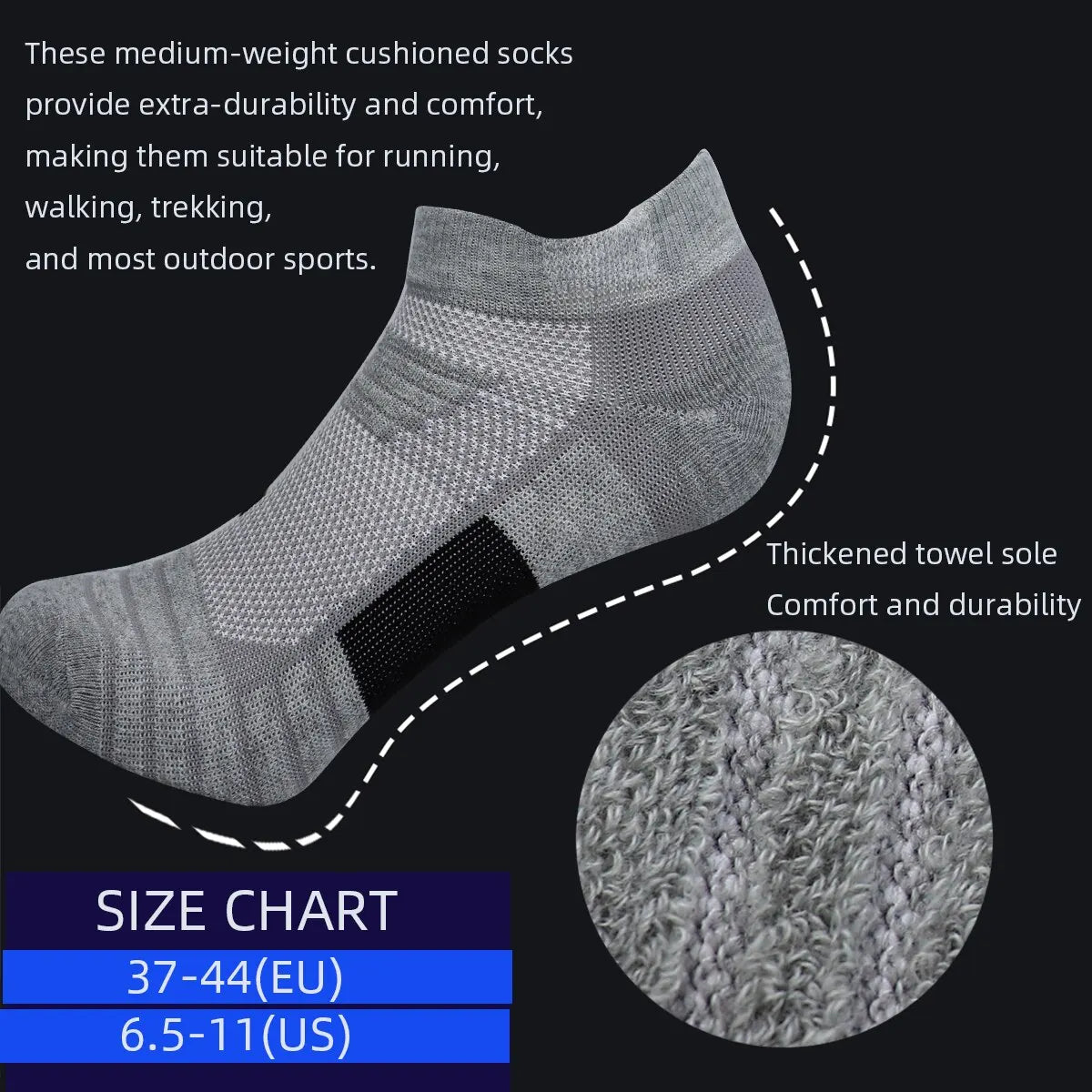 3 Pairs Sports Socks Men Women Short Running Socks Performance Ankle
