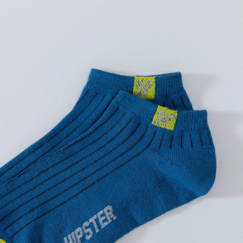 5 Pairs Men Short Socks With Versatile Letters High-Quality Breathable