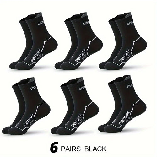 6 Pairs Socks Men's Short Socks Sweat Absorbent and Odorous Basketball