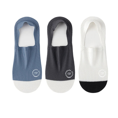 3Pairs Men's Invisible Socks Thin Breathable Comfortable High Quality
