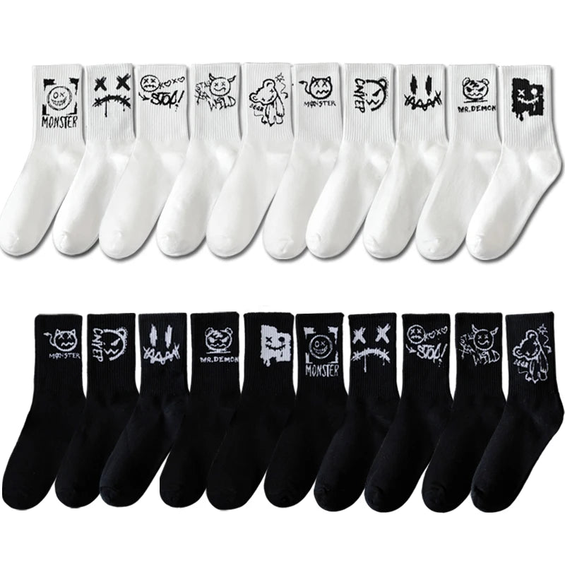 10 pairs of men's sports socks, casual, breathable, and versatile.