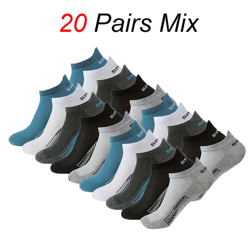 5/10/20 Pairs Men Short Socks Trendy High-Quality Low Cut Round Neck