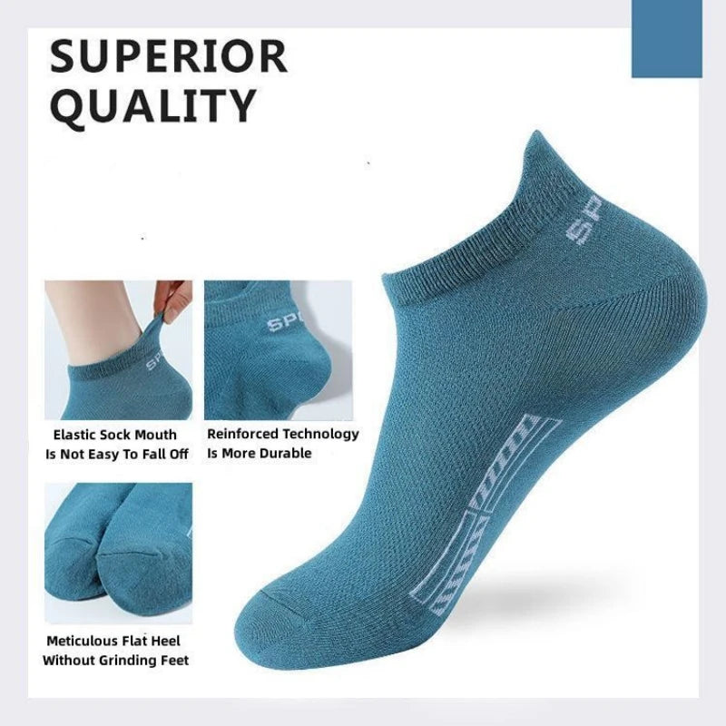 5Pairs High Quality Men Ankle Socks Breathable Cotton Sports Socks