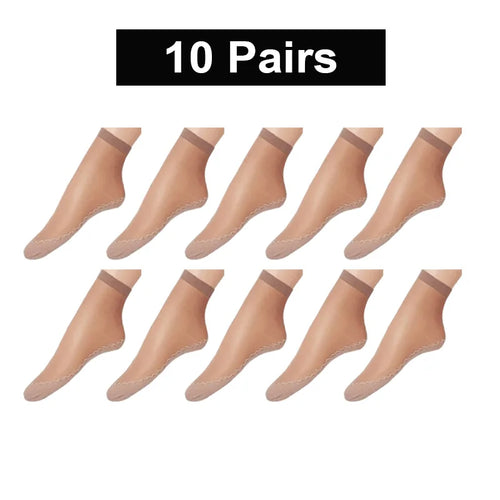 5/10 Pairs Women Socks Soft Socks Non-slip Summer Ultrathin Breathable