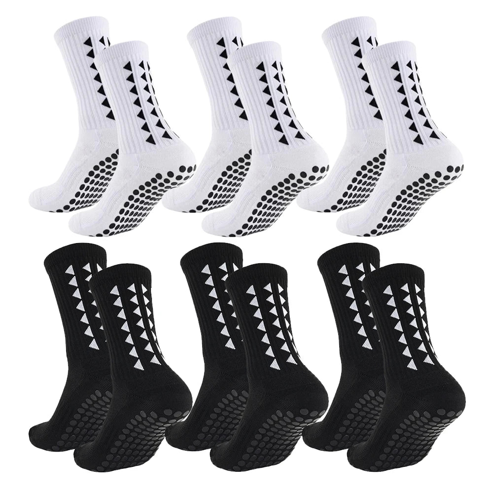 6Pairs men women football grip socks towel bottom sport socks rugby