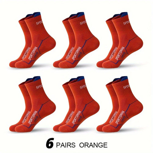 6 Pairs Socks Men's Short Socks Sweat Absorbent and Odorous Basketball