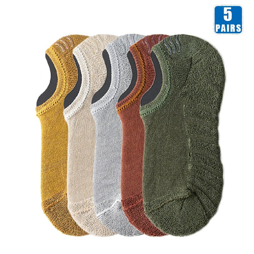 5 Pairs Men Short Socks Cotton High Quality Crew Ankle Casual Soft