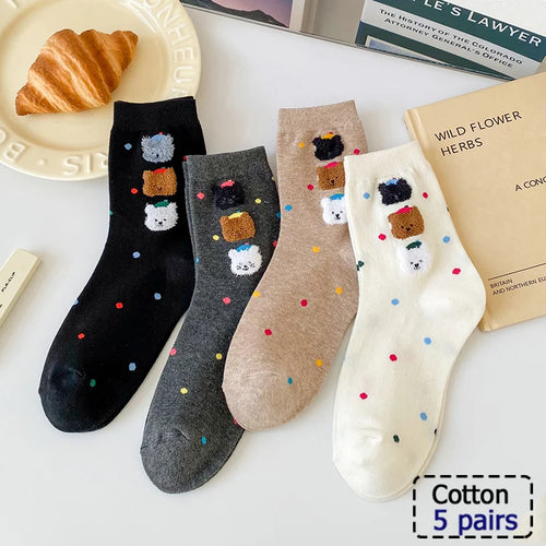 5/10 Pair  New Striped Casual Breathable Socks High Quality Harajuku