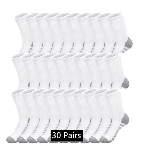 10/20/30 Pairs Men's Classic Crew Socks Unisex Sports Socks for Men