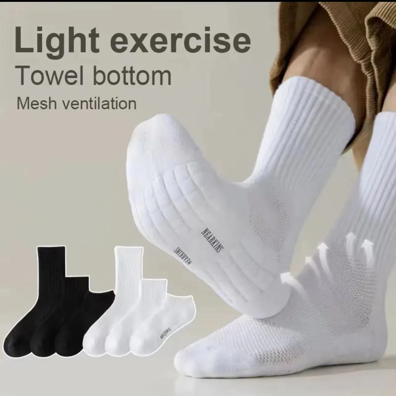 1pairs Socks Men's Cotton Deodorant Winter Towel Bottom with Velvet