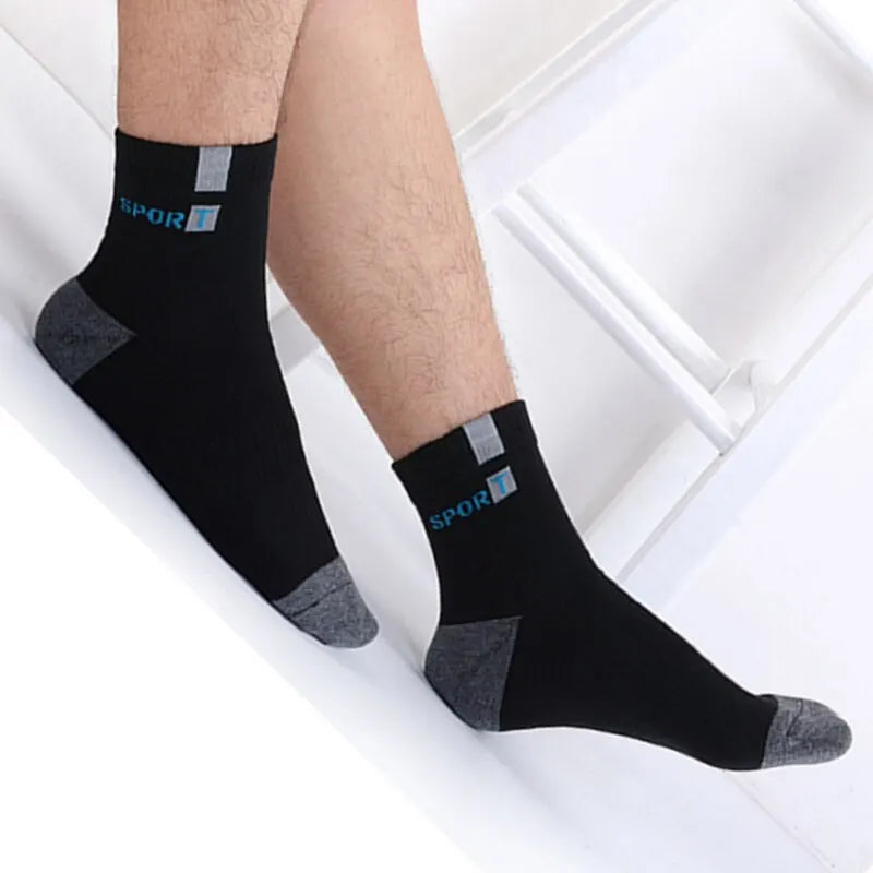 5Pairs/Lot Men's Socks Mid-tube Socks Absorb Sweat Running