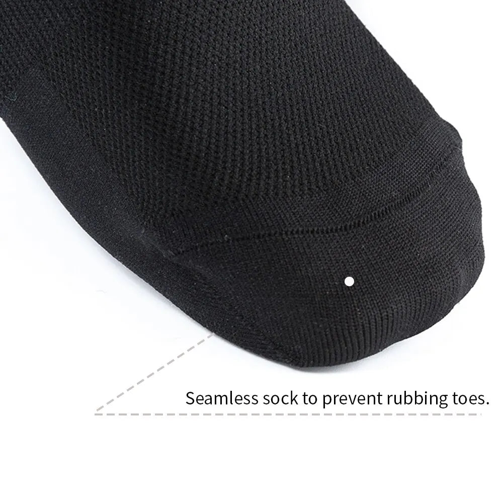 Cycling Knee High Socks Men Anti Slip Silicone Aero Whiteline Bicycle