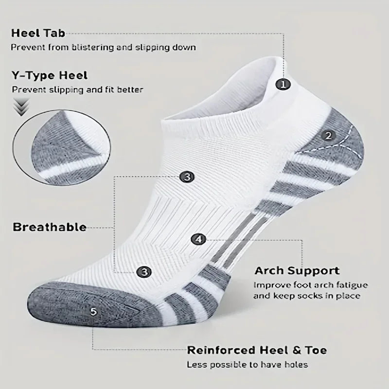 6/12/18Pairs Ankle Athletic Running Socks Cushioned Cotton Breathable