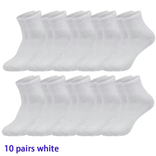 4/5/8/10/20 Pairs of MEN'S AND WOMEN'S Black Cotton Business Mid