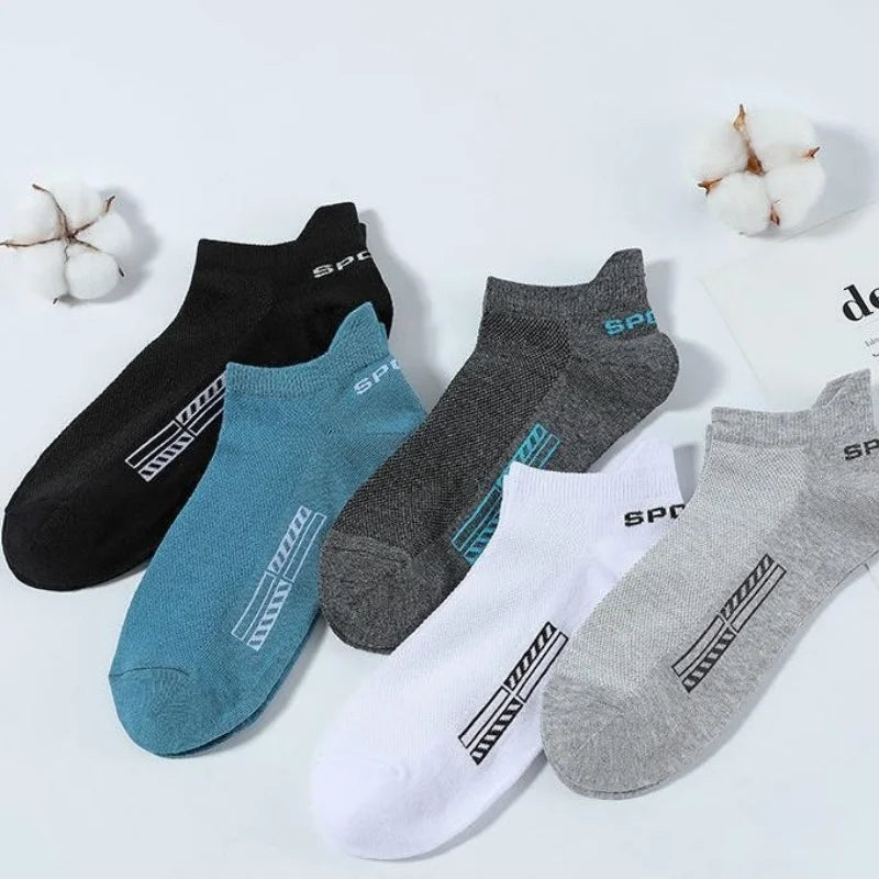5Pairs High Quality Men Ankle Socks Breathable Cotton Sports Socks