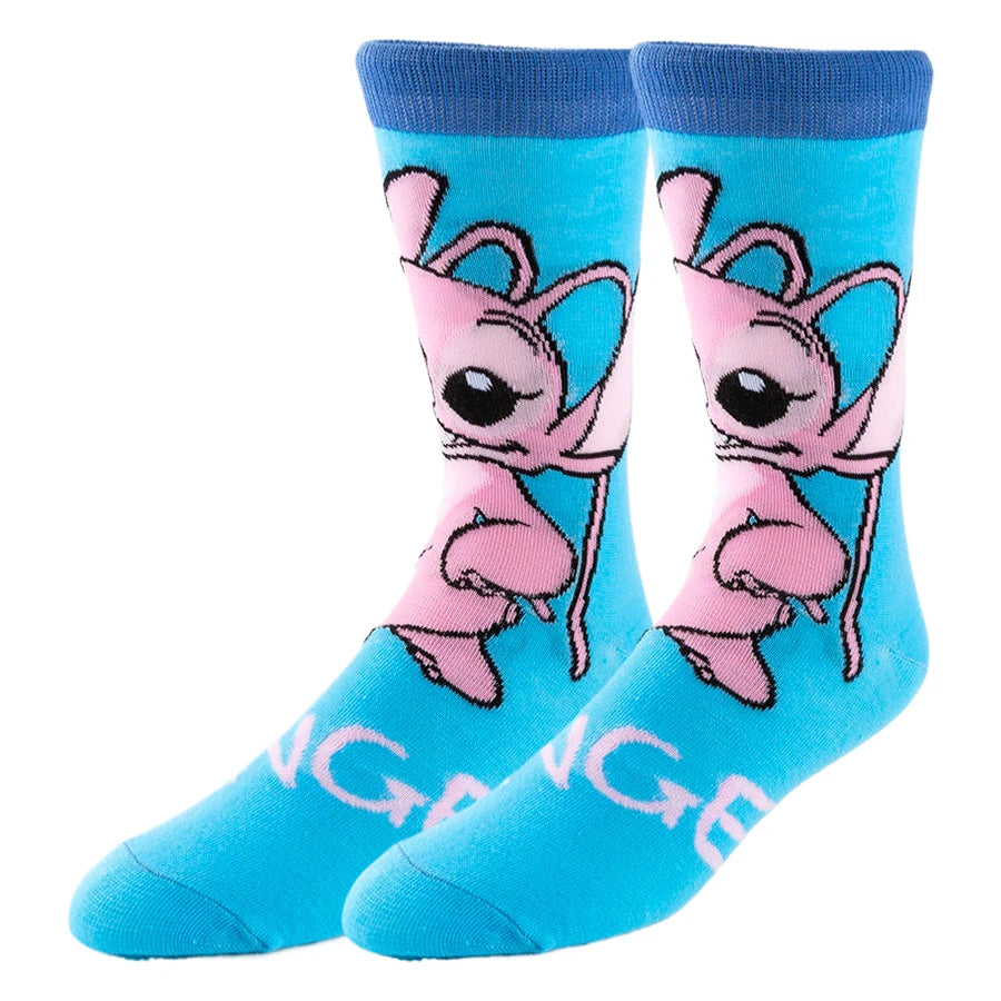 5/6pairs Miniso Disney lilo stitch Hip Hop Street Style Anime Socks
