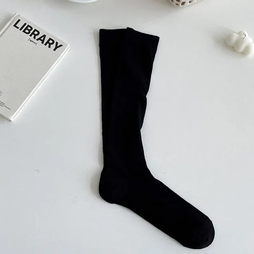 Balletcore Calf Socks Women's Mid-calf Socks White Black Scrunched