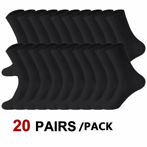 5/10/20 Pairs Neutral Solid Color Round Neck Socks Spring Autumn Sweat