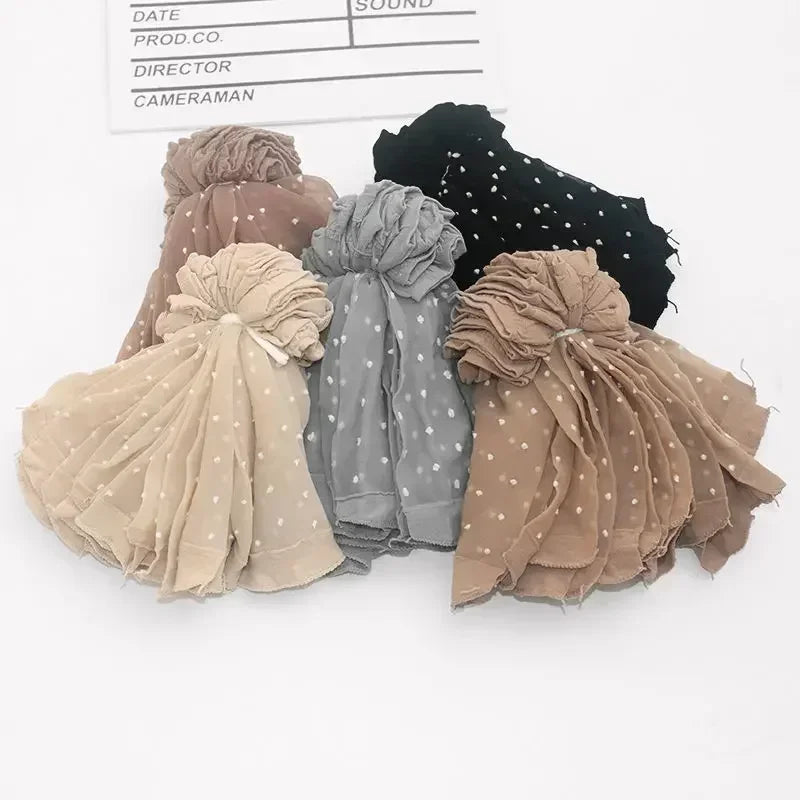 Women's Silk Summer Socks Transparent Dot Lace Short - Breathable