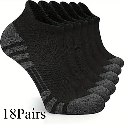 6/12/18Pairs Ankle Athletic Running Socks Cushioned Cotton Breathable