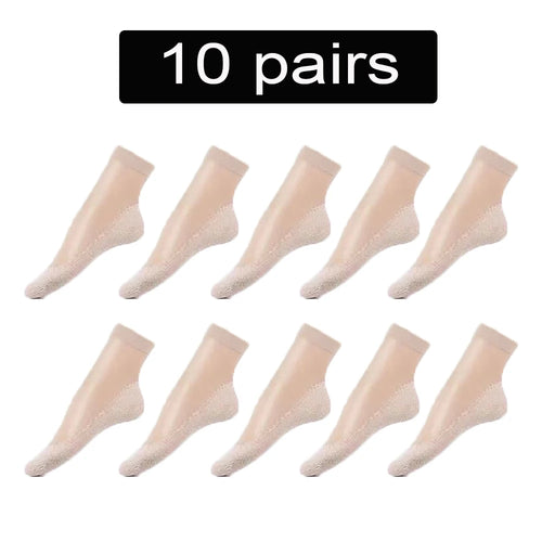 5/10 Pairs Women Socks Soft Socks Non-slip Summer Ultrathin Breathable
