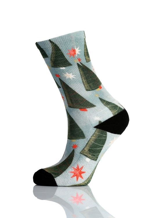 Christmas and Hanukkah Holiday Colorful CoolMax Crew Socks for Men &